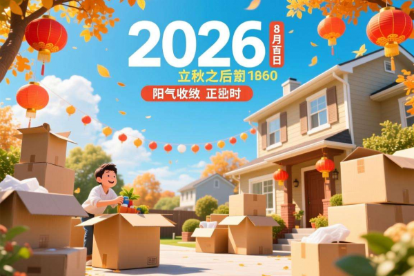 2026年8月搬家吉日:立秋之后,阳气收敛,搬家正当时