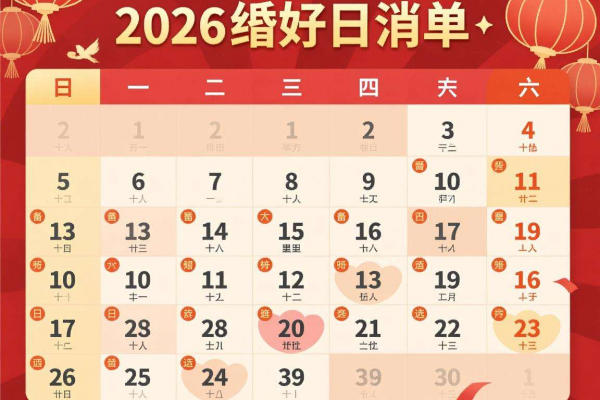 2026年结婚好日子清单：附赠备选日期方案