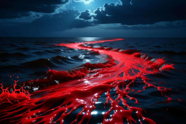 梦见流血成河，虽是凶象，却也代表“见红有喜”，逢凶化吉